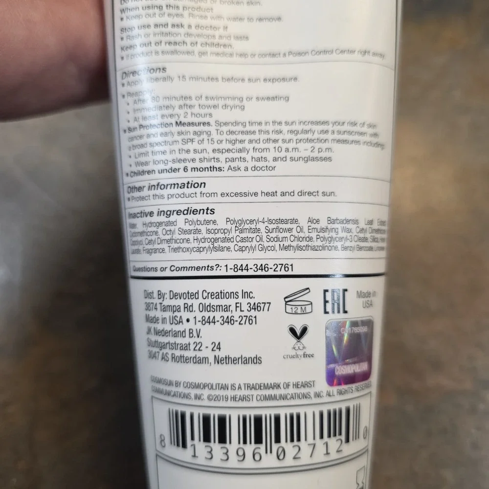 CosmoSun by Cosmopolitan SPF 55+ Mineral Sunscreen - Broad Spectrum, Reef Safe